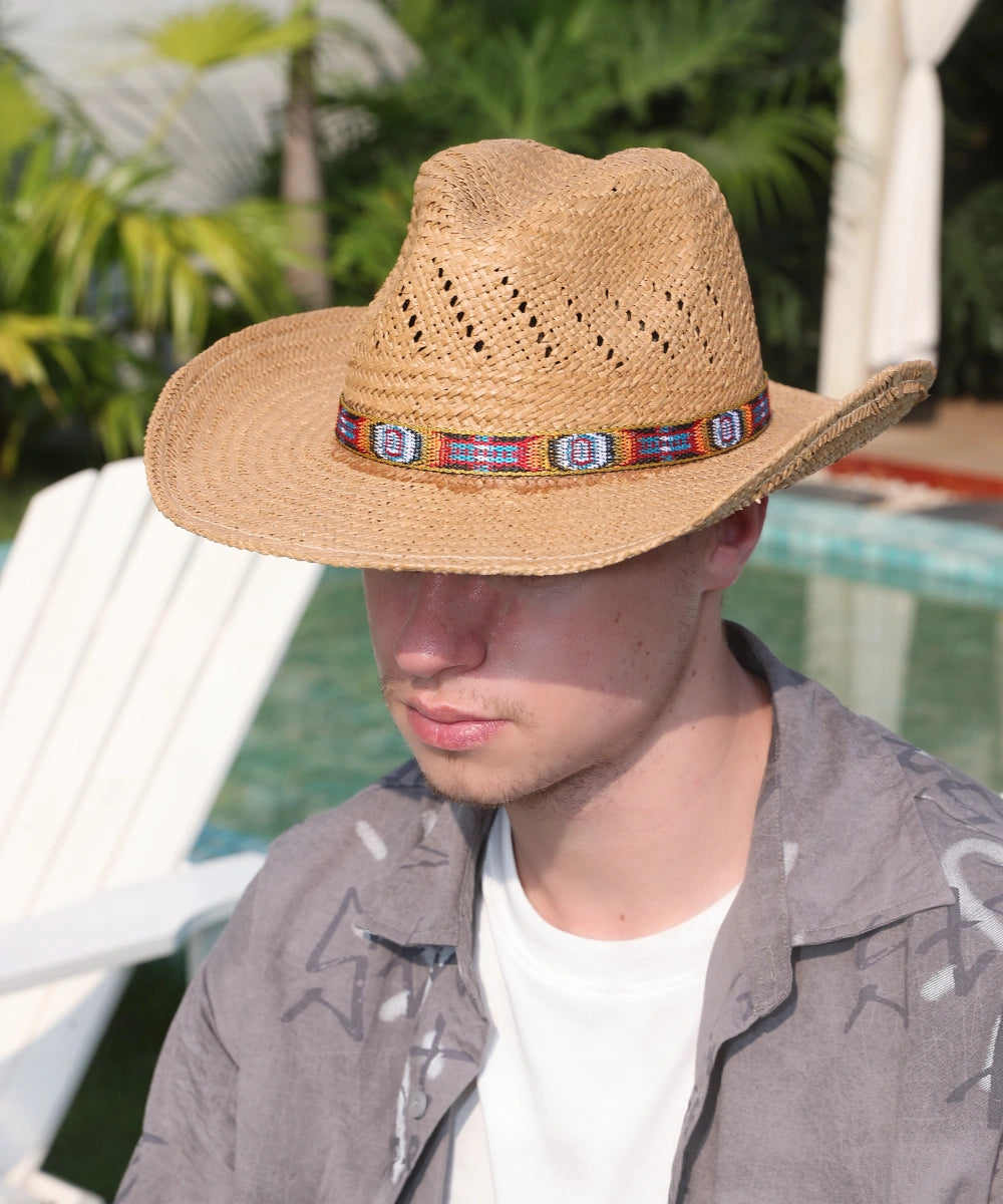 Calhoun Palm Leaf Straw Cowboy Hat