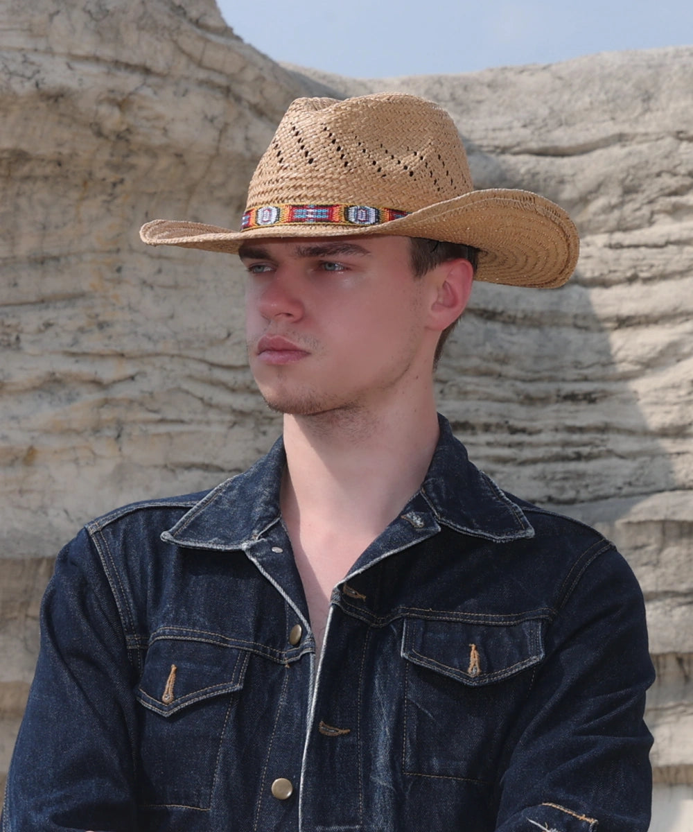 Calhoun Palm Leaf Straw Cowboy Hat