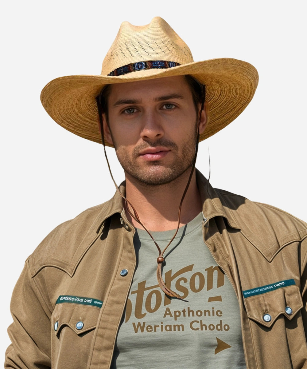 Calhoun Palm Leaf Straw Cowboy Hat