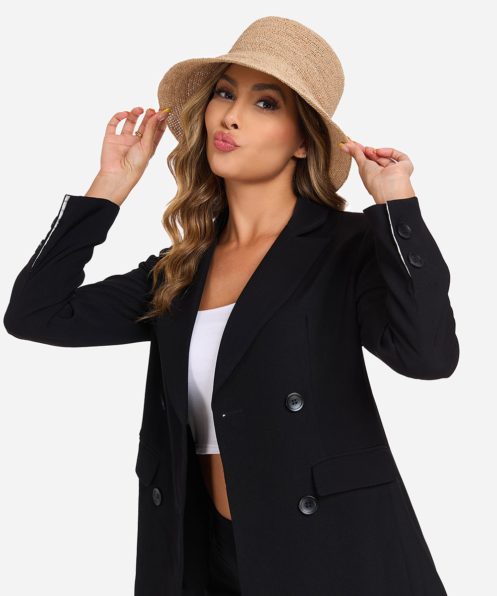 Retro Packable Straw Bucket Sun Hat