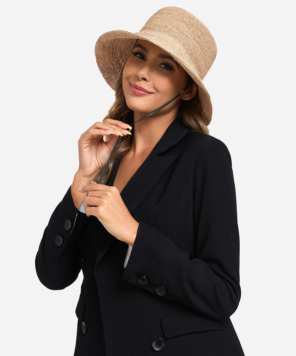 Retro Packable Straw Bucket Sun Hat