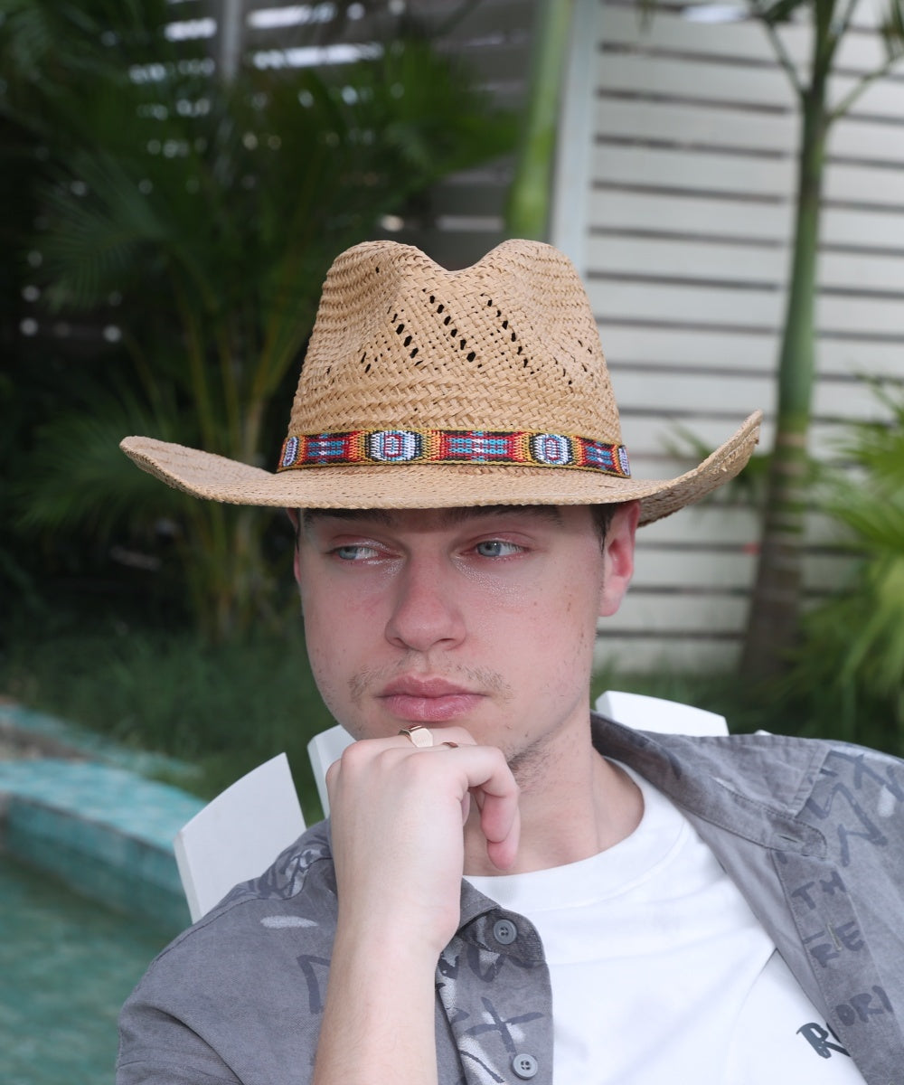 Calhoun Palm Leaf Straw Cowboy Hat