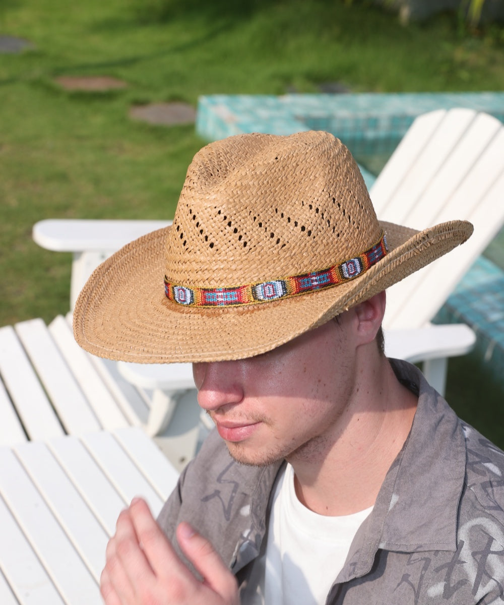 Calhoun Palm Leaf Straw Cowboy Hat
