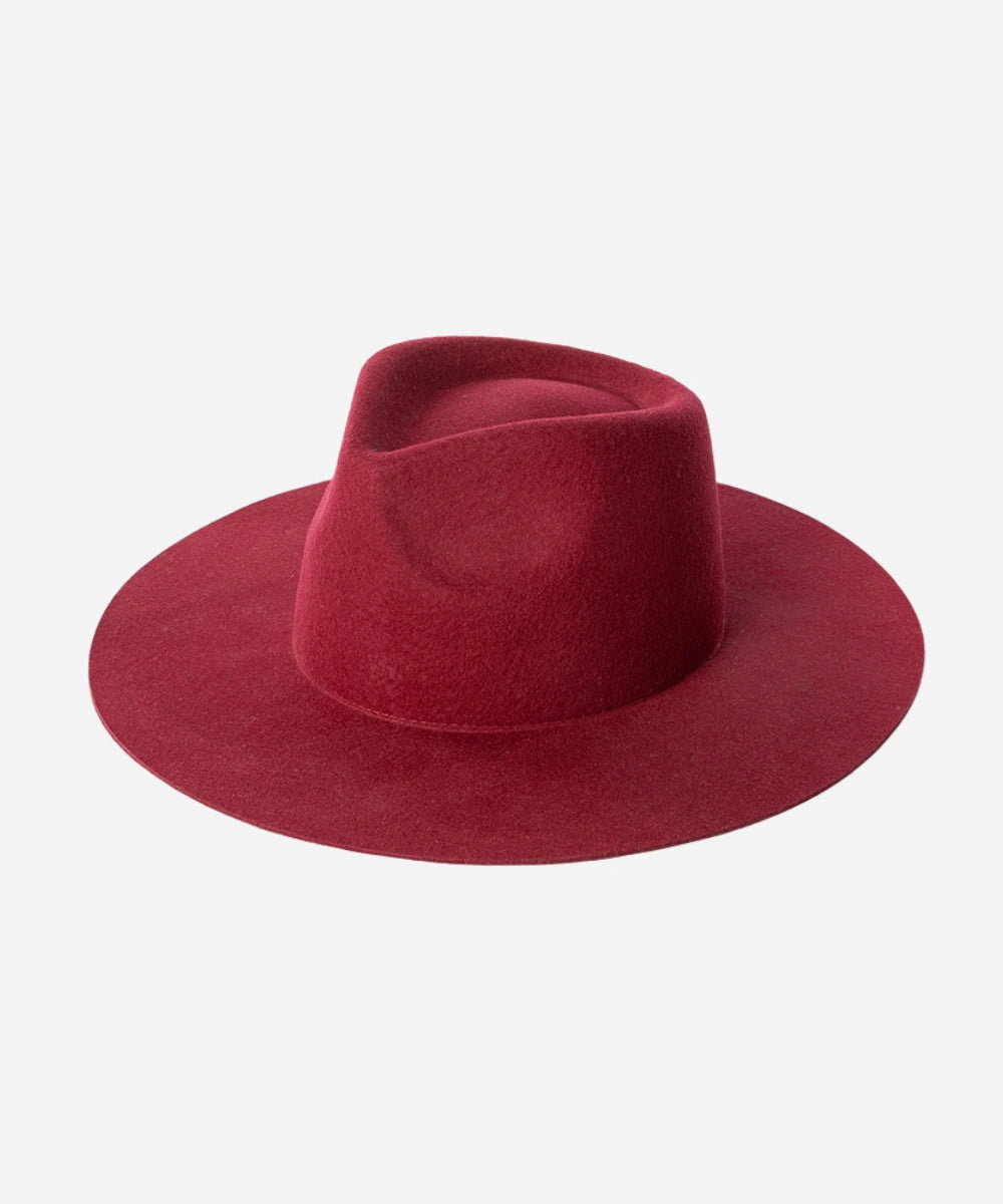 Luna Grace Hat - Red Australian Wool Fedora Hat