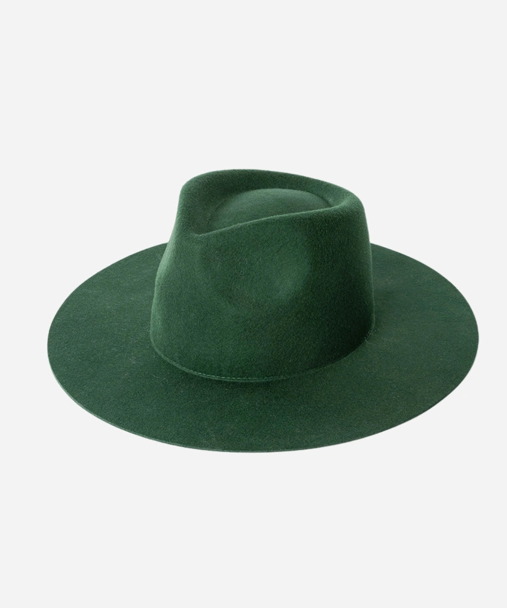 Luna Grace Hat - Green Australian Wool Fedora Hat