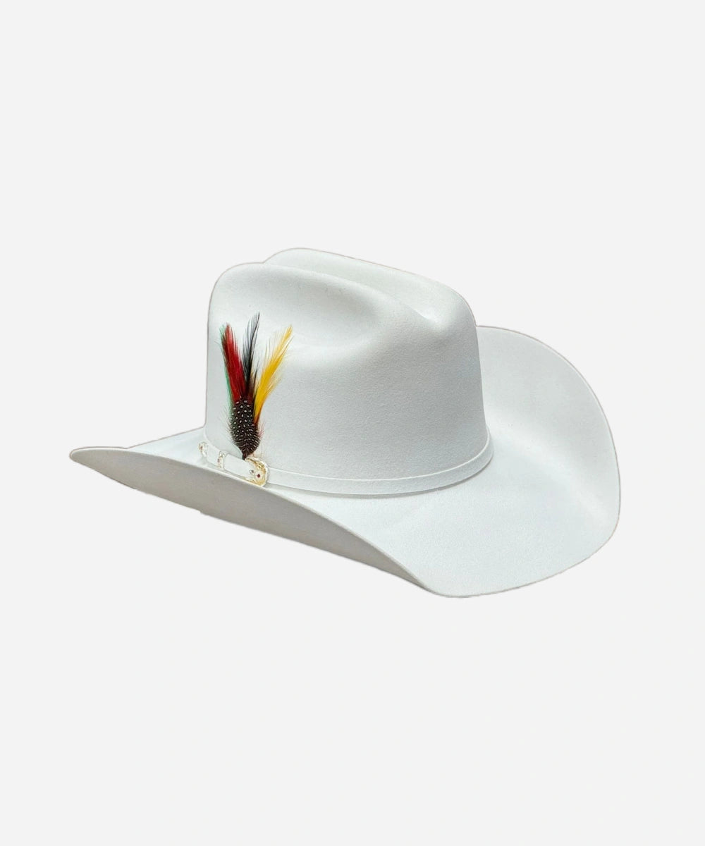 men's genuine white felt hat