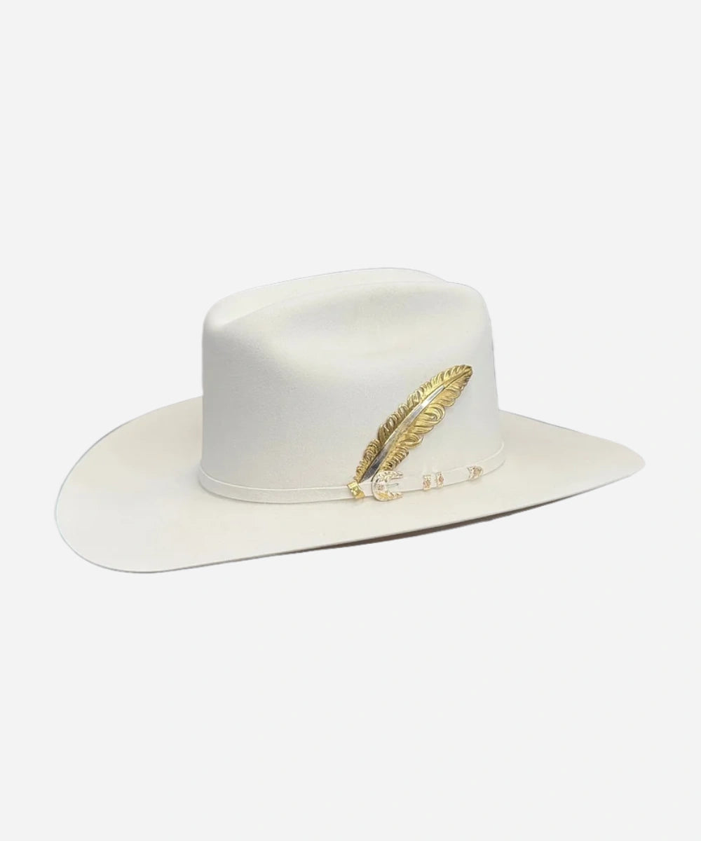 men's elegant white felt hat