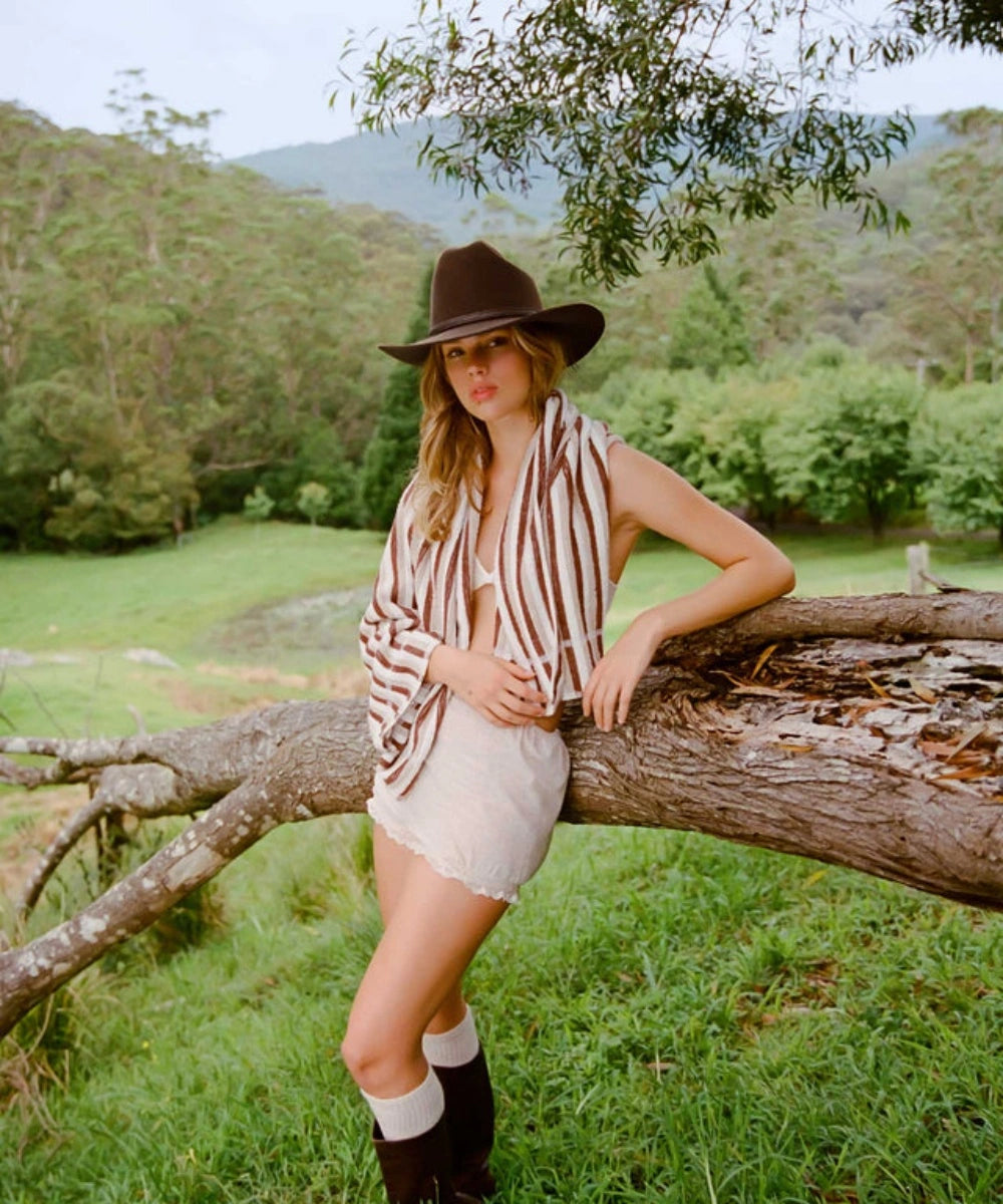 women's felt hat - wide brim tall crown cowboy hat for women