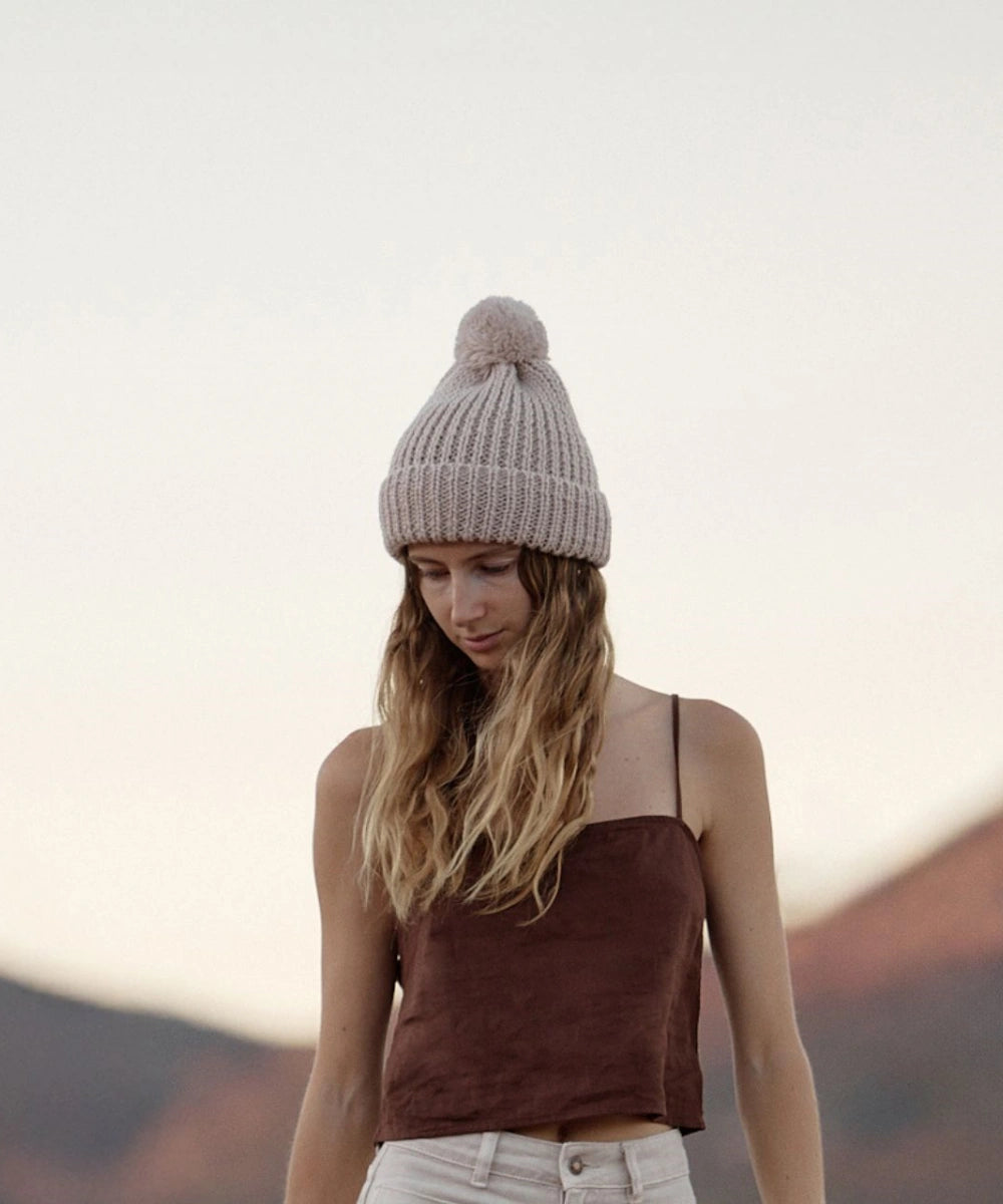 Willow Cream | Off White Beanie Chunky Knit