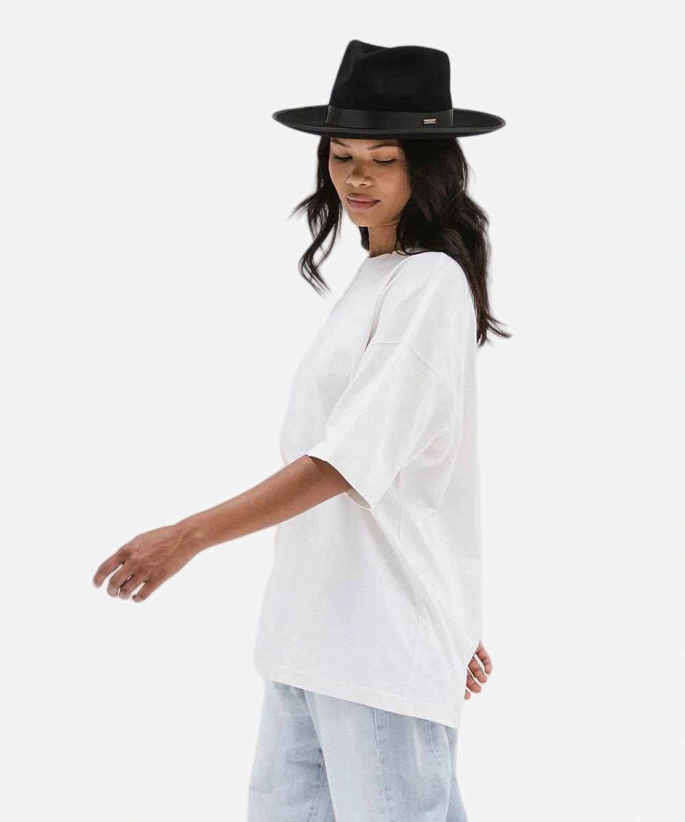 bold black rancher hat for women
