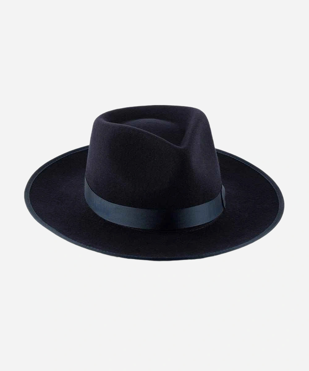Monroe Rancher Fedora Hat - women's dark blue wool hat