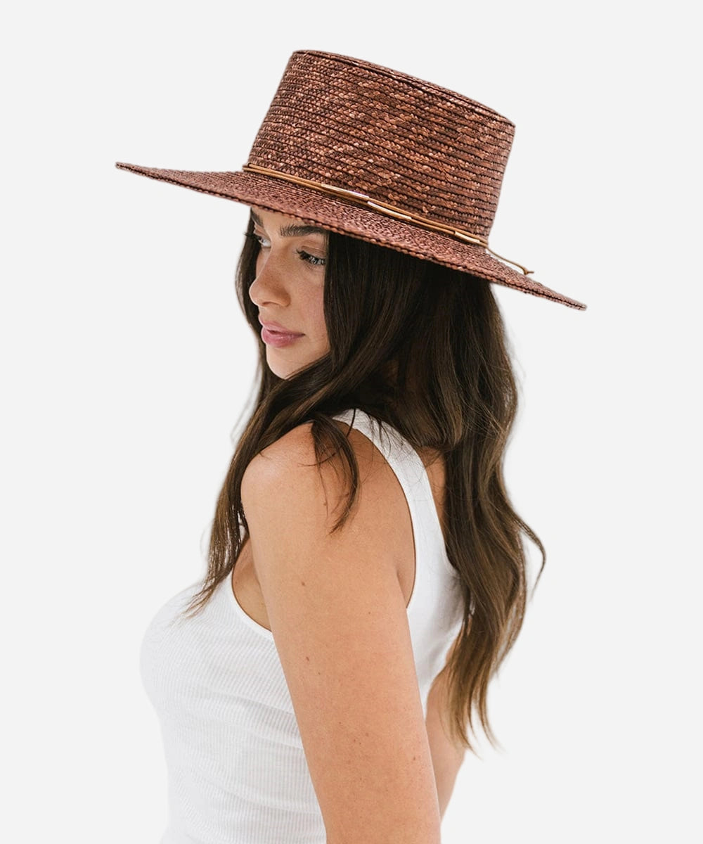 Capri Short Brim Boater Straw Hat