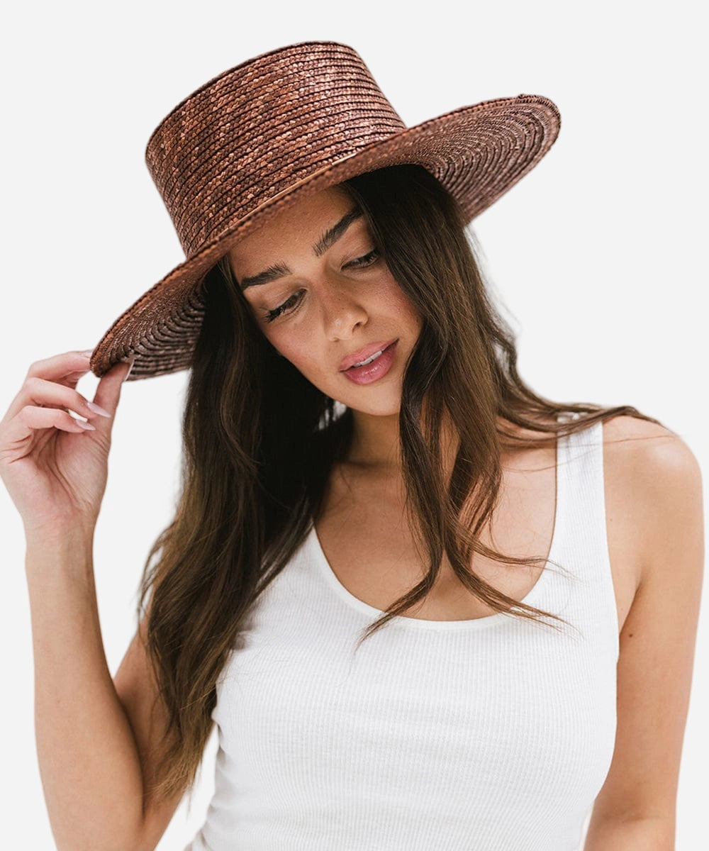 Capri Short Brim Boater Straw Hat