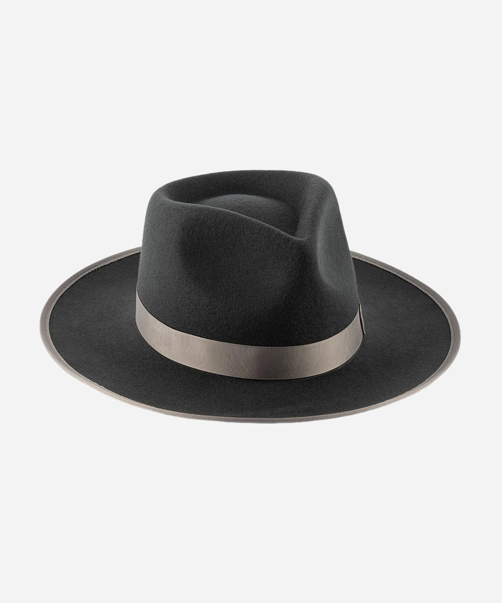 dark grey wool fedora hat